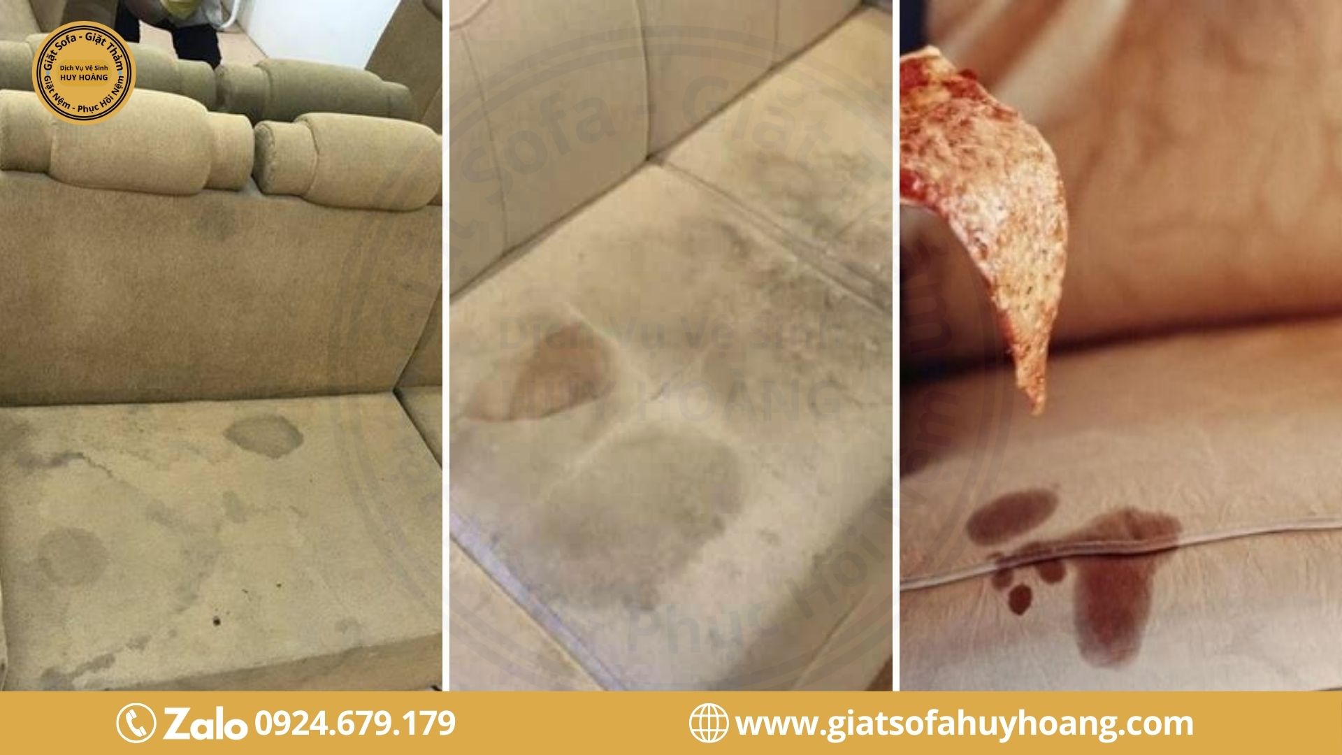 Cách xử lý ghế sofa bị bẩn do dính thức ăn dầu mỡ trên sofa vải