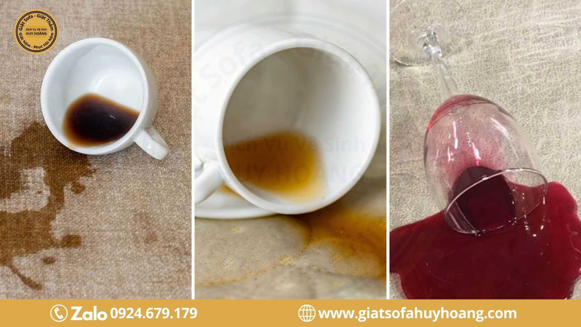 Tẩy vết bẩn từ đồ uống cà phê, trà, rượu vang