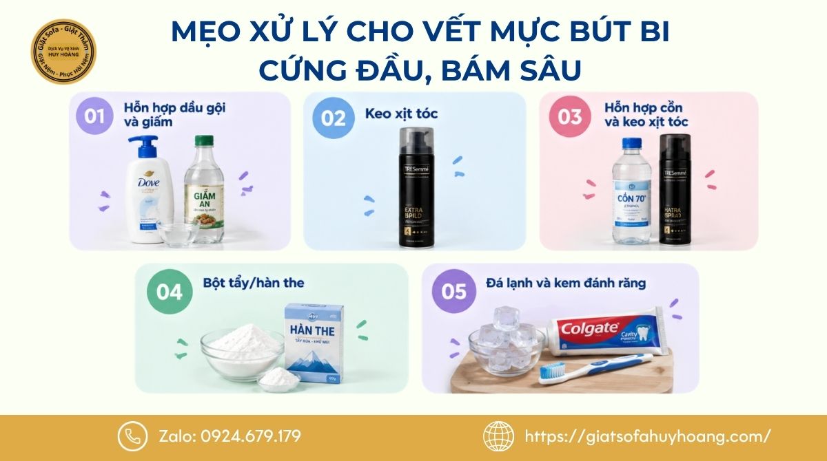 5 mẹo xử lý vết mực bút bi cứng đầu, bám sâu