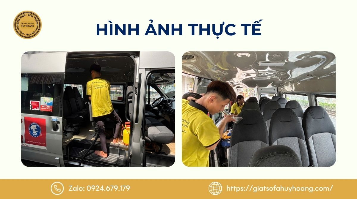 Hình ảnh thực tế trước và sau khi vệ sinh ghế xe