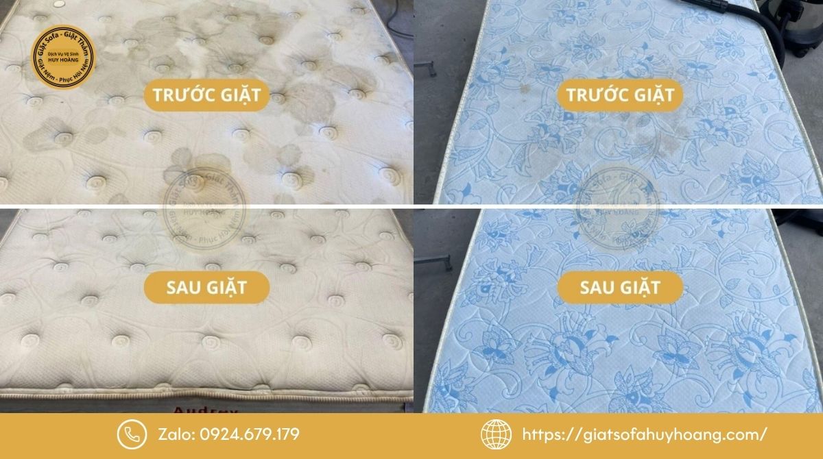 Hình ảnh thực tế khi sử dụng dịch vụ giặt nệm Tân Bình tại vệ sinh Huy Hoàng