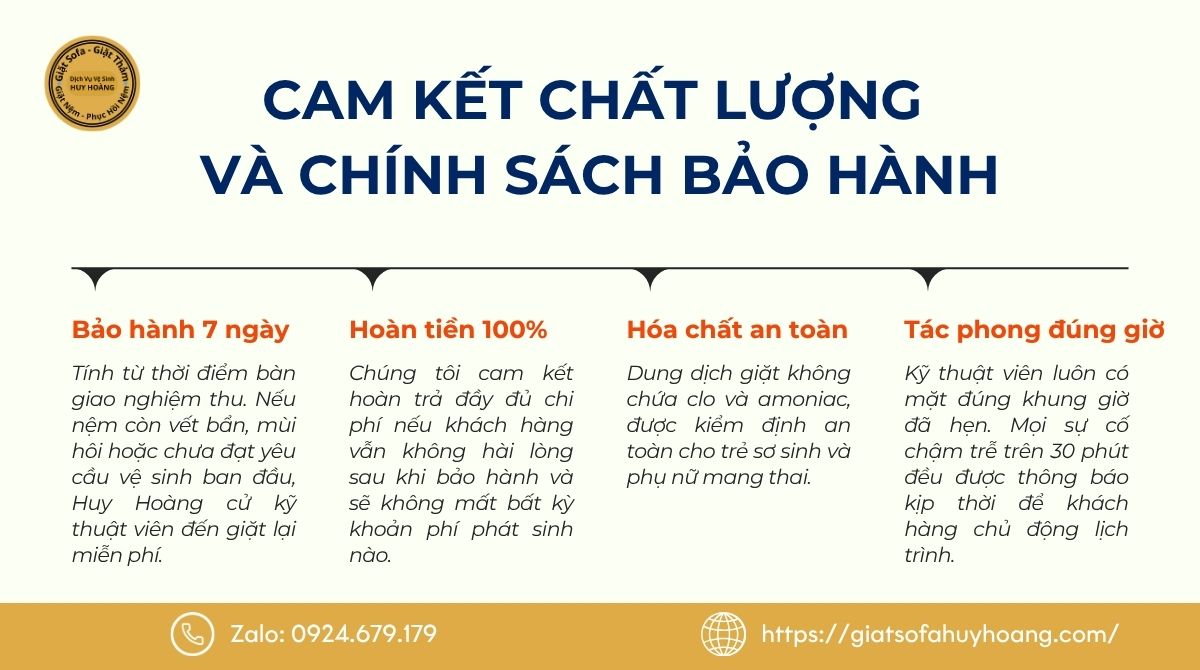 Cam kết chất lượng và chính sách bảo hành tại Vệ Sinh Huy Hoàng