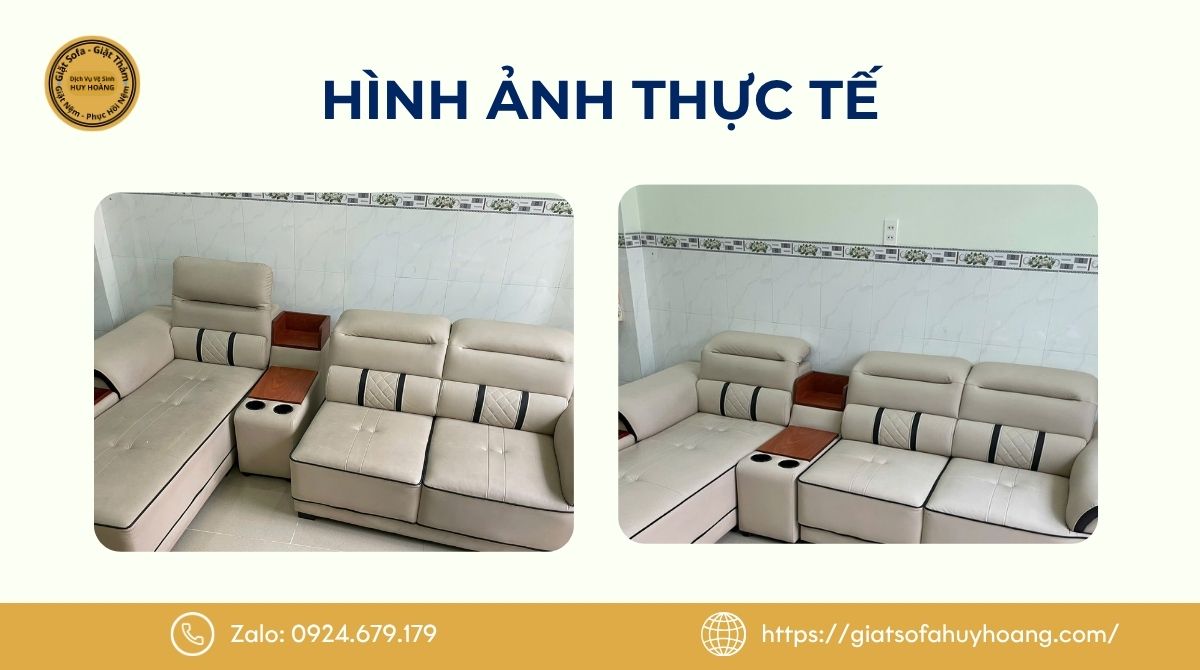 Hình ảnh kết quả thực tế sau khi giặt ghế sofa tại nhà
