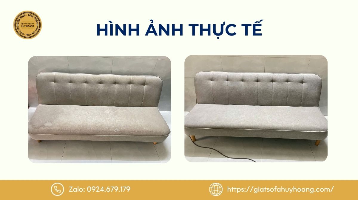 Hình ảnh kết quả thực tế sau khi giặt ghế sofa tại nhà