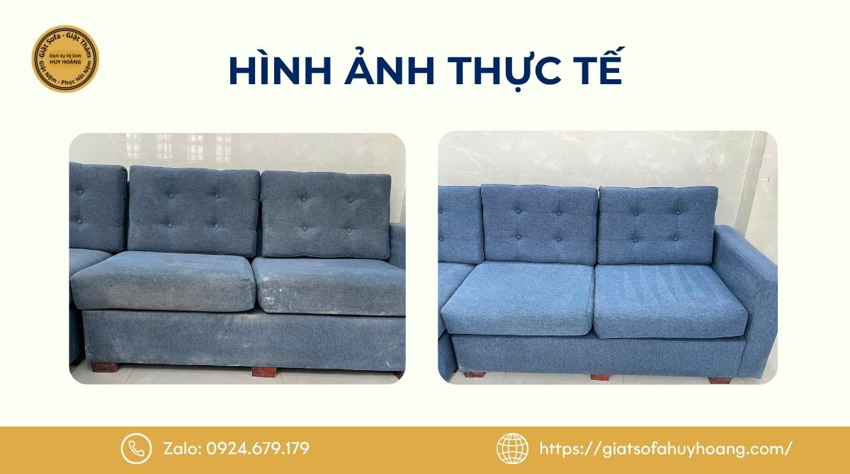 Hình ảnh kết quả thực tế sau khi giặt ghế sofa tại nhà