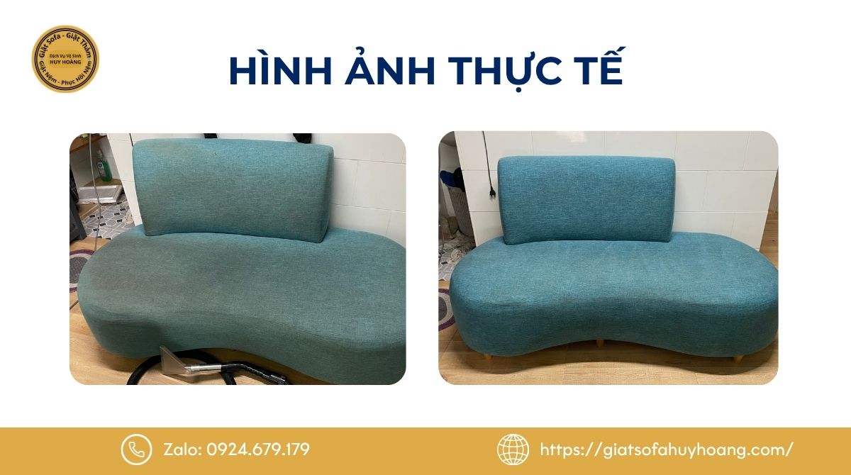 Hình ảnh kết quả thực tế sau khi giặt ghế sofa tại nhà