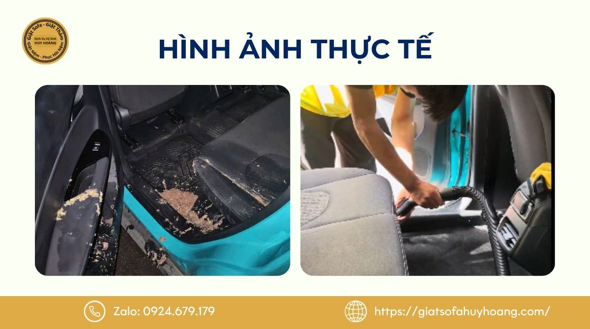 Hình ảnh kết quả thực tế sau khi vệ sinh nội thất ô tô