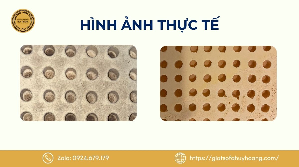 Hình ảnh kết quả thực tế khi sử dụng dịch vụ giặt nệm