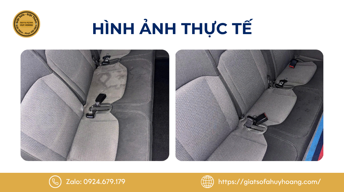 Hình ảnh kết quả thực tế sau khi vệ sinh nội thất ô tô