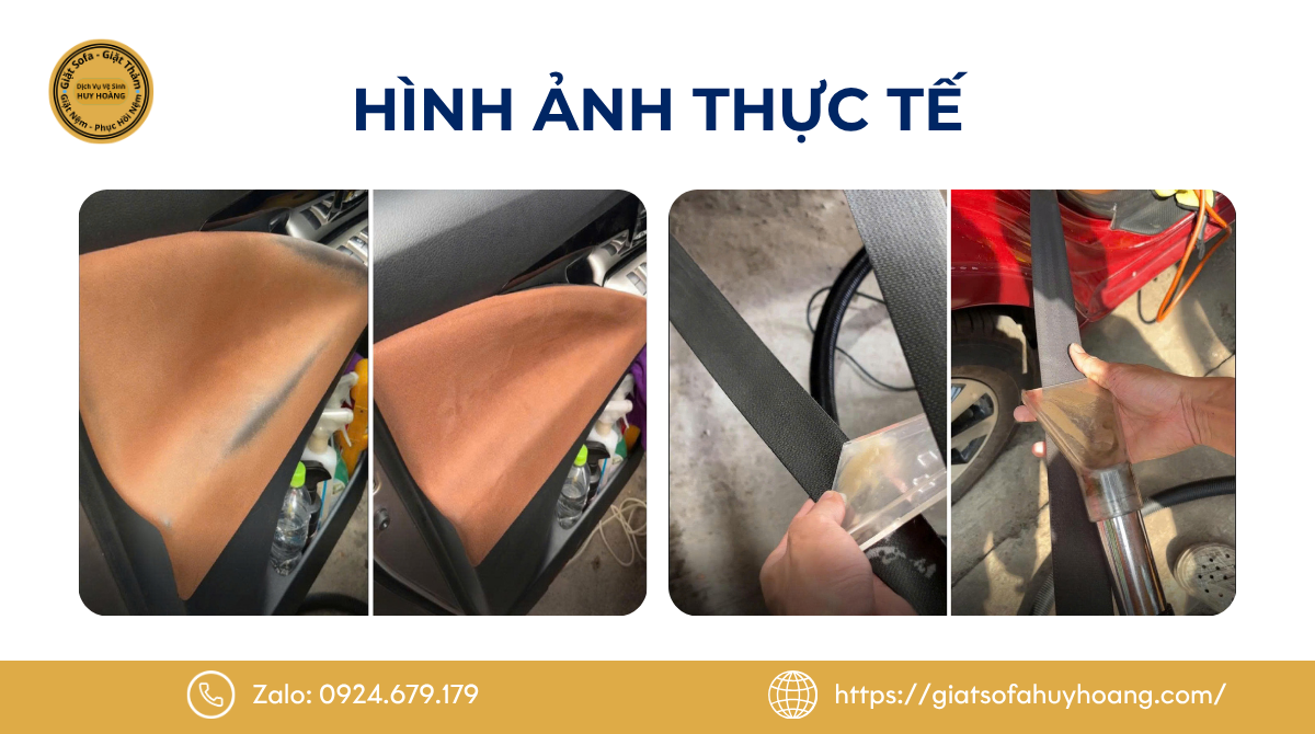 Hình ảnh kết quả thực tế sau khi vệ sinh nội thất ô tô