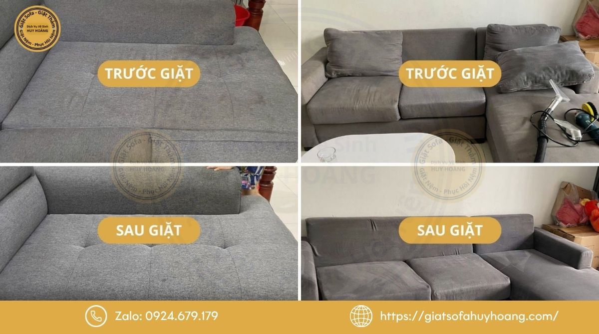 Giặt ghế sofa bọc vải tổng hợp