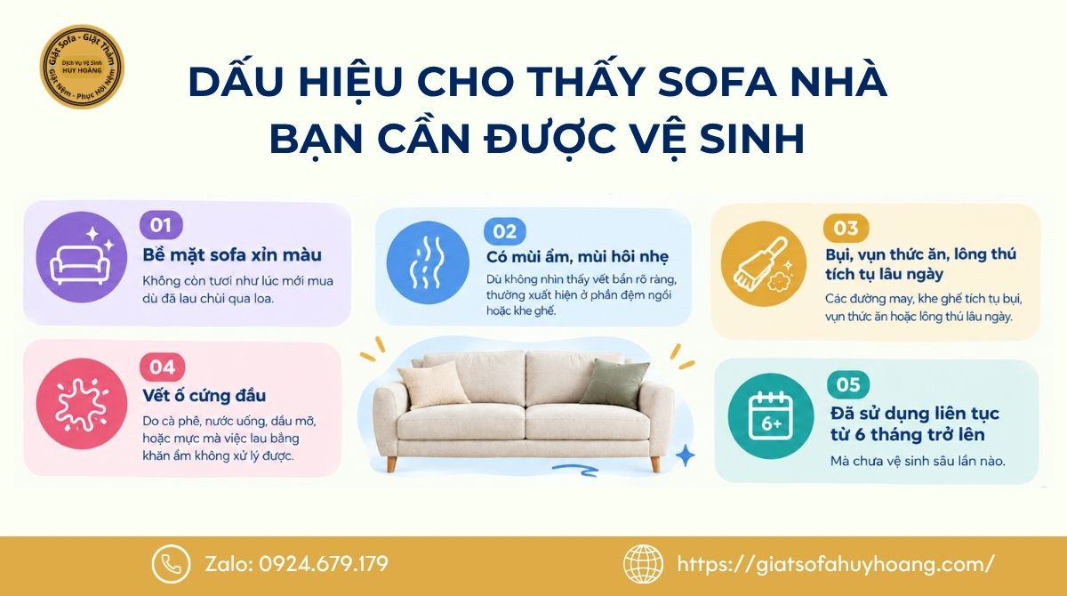 5 Dấu hiệu cho thấy sofa nhà bạn cần được vệ sinh