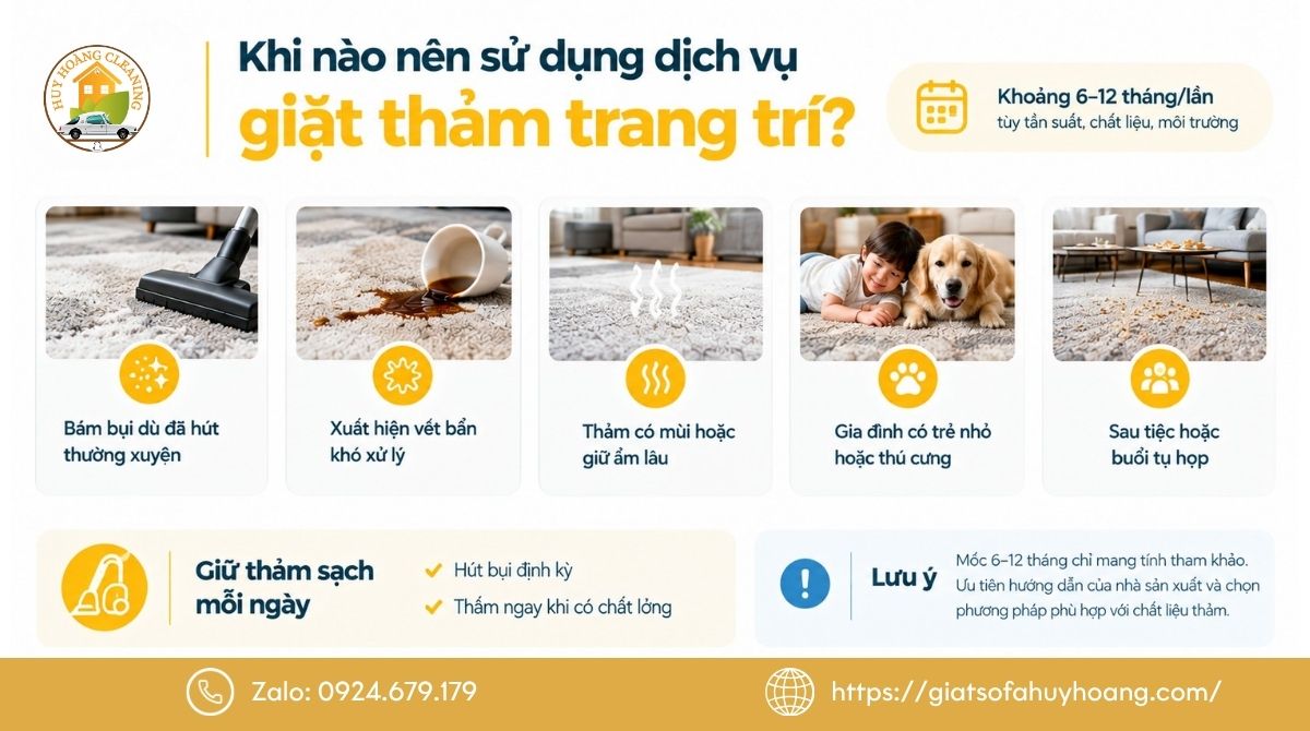 Khi nào nên sử dụng dịch vụ giặt thảm trang trí?