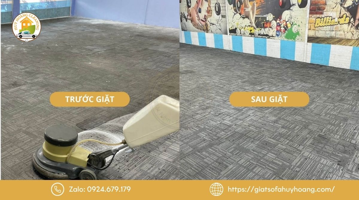 Phương pháp giặt thảm văn phòng tại Huy Hoàng