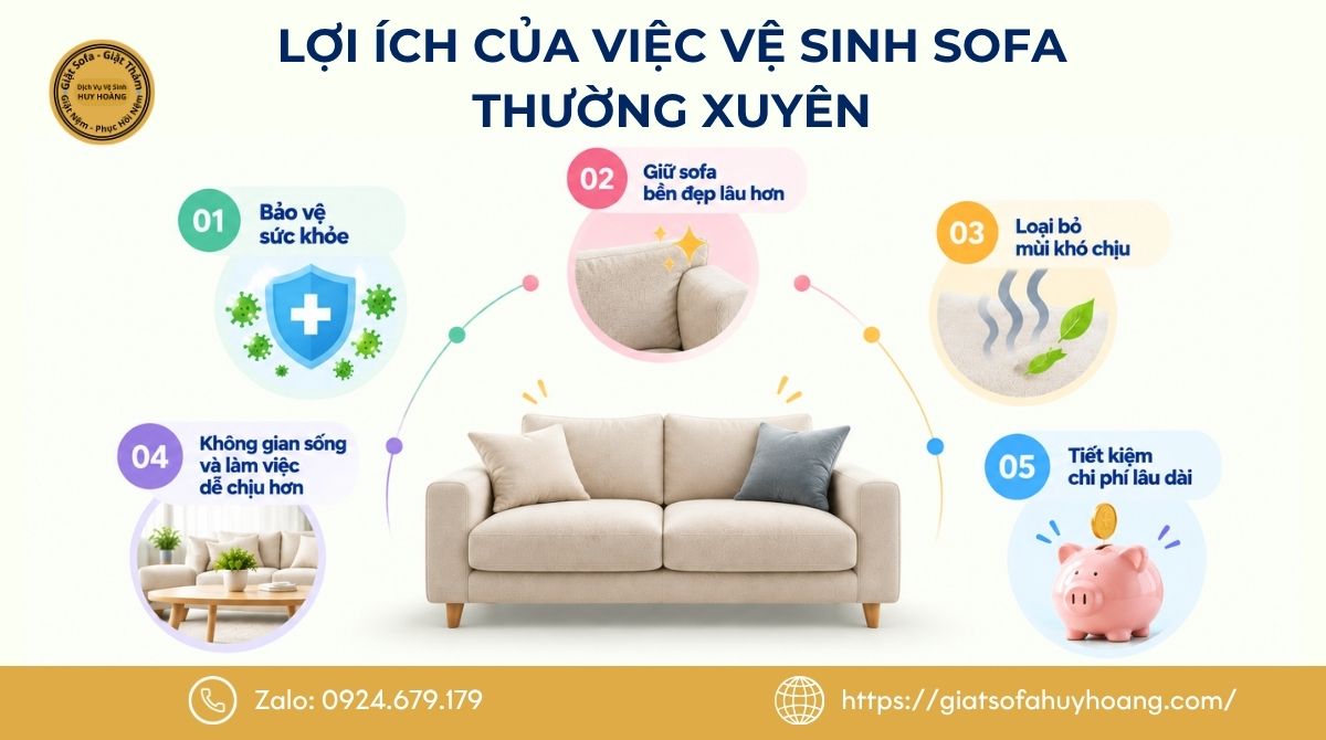 Lợi ích của việc vệ sinh sofa thường xuyên