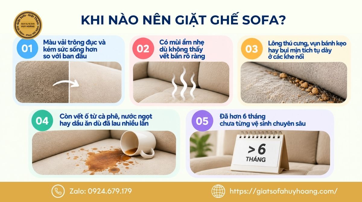 Khi nào nên giặt ghế sofa?
