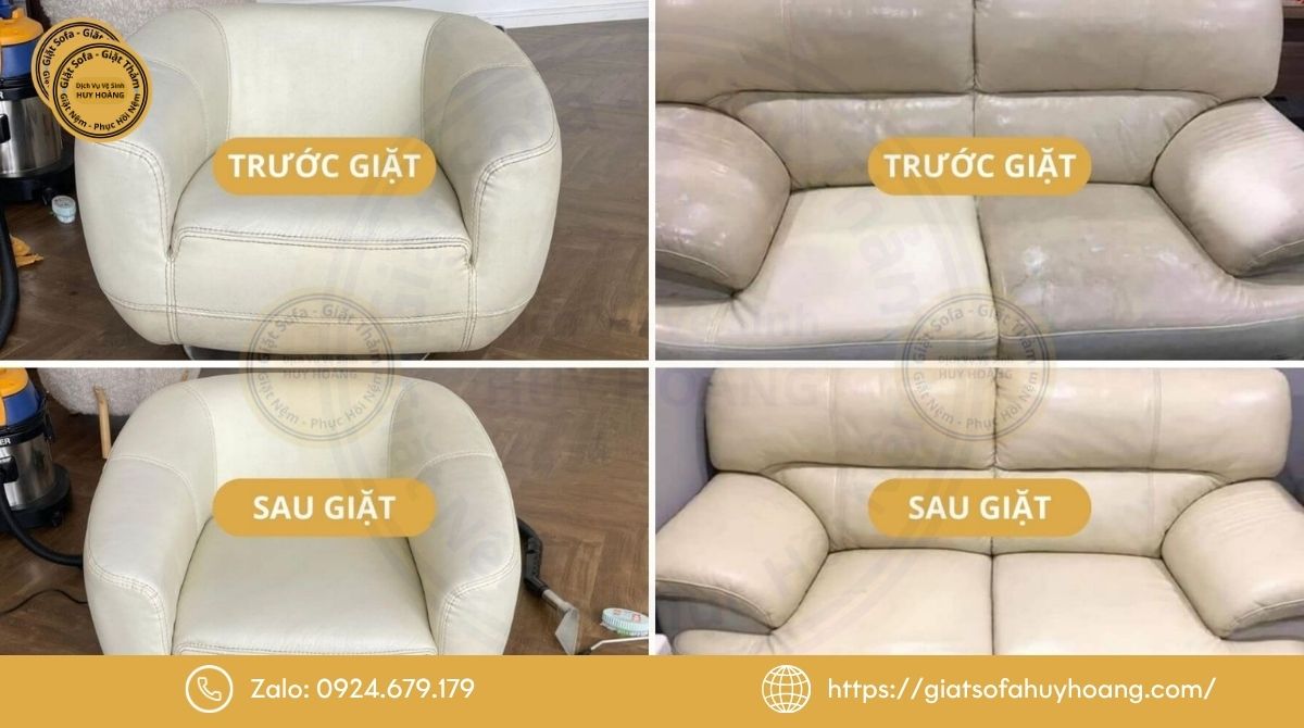 Hình ảnh sofa trước và sau khi giặt