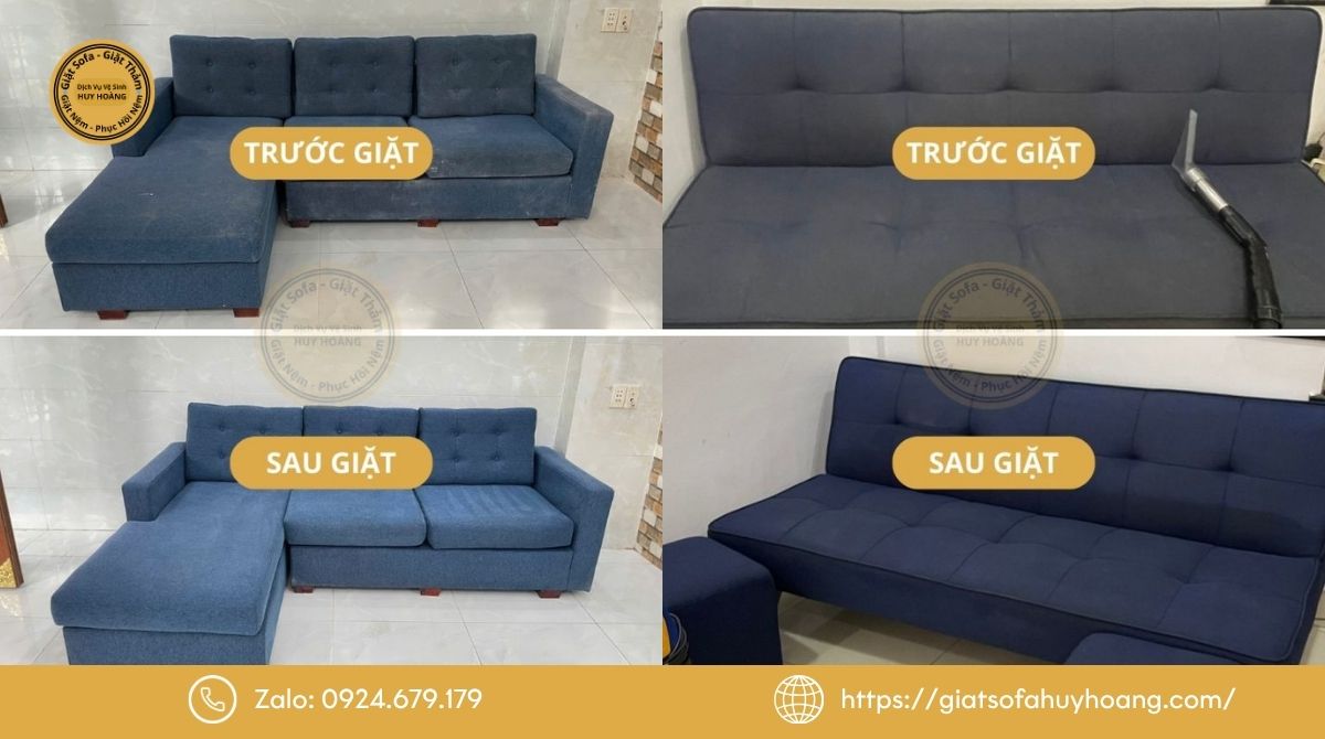Hình ảnh sofa trước và sau khi giặt