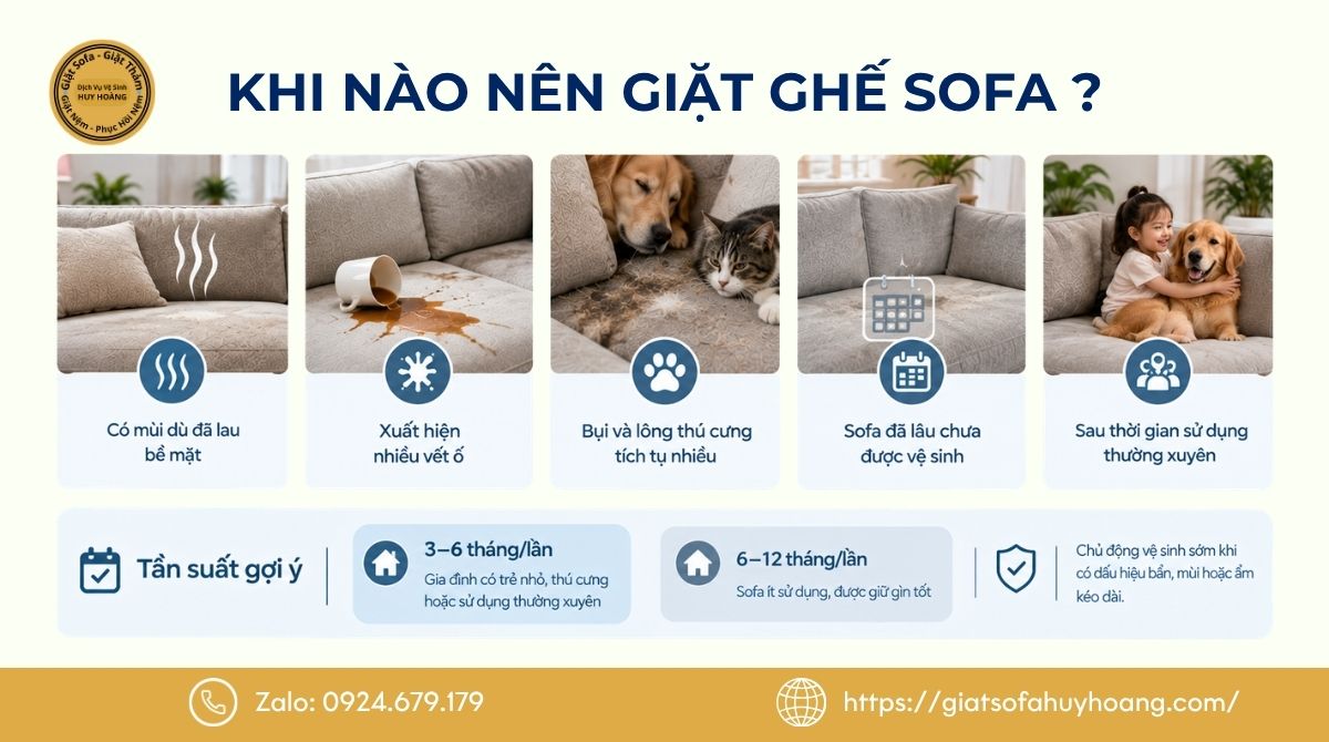 Khi nào nên giặt ghế sofa?