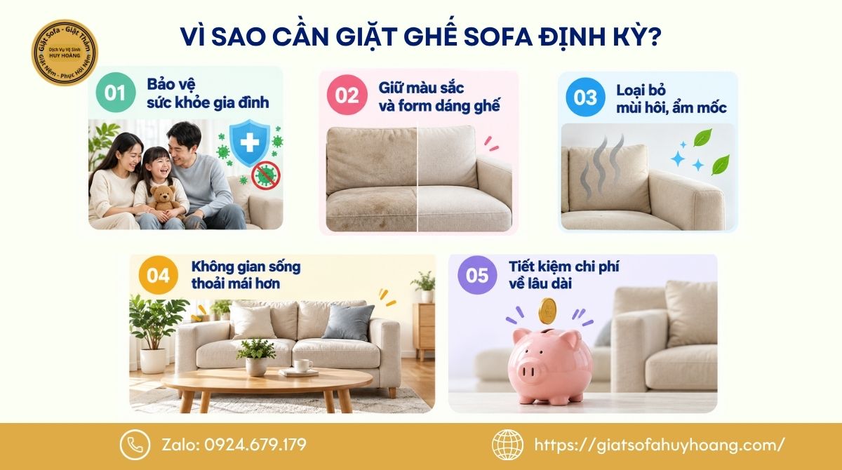 Vì sao cần giặt ghế sofa định kỳ?