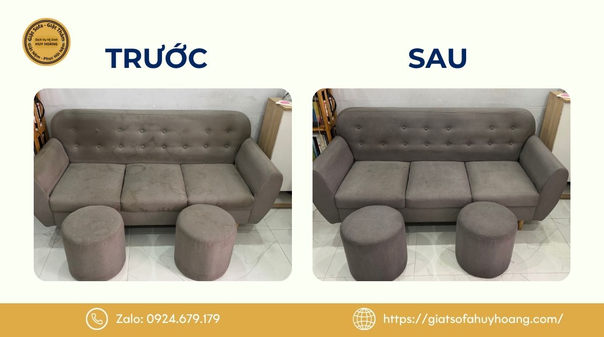 Cam kết chất lượng dịch vụ giặt sofa tại Huy Hoàng